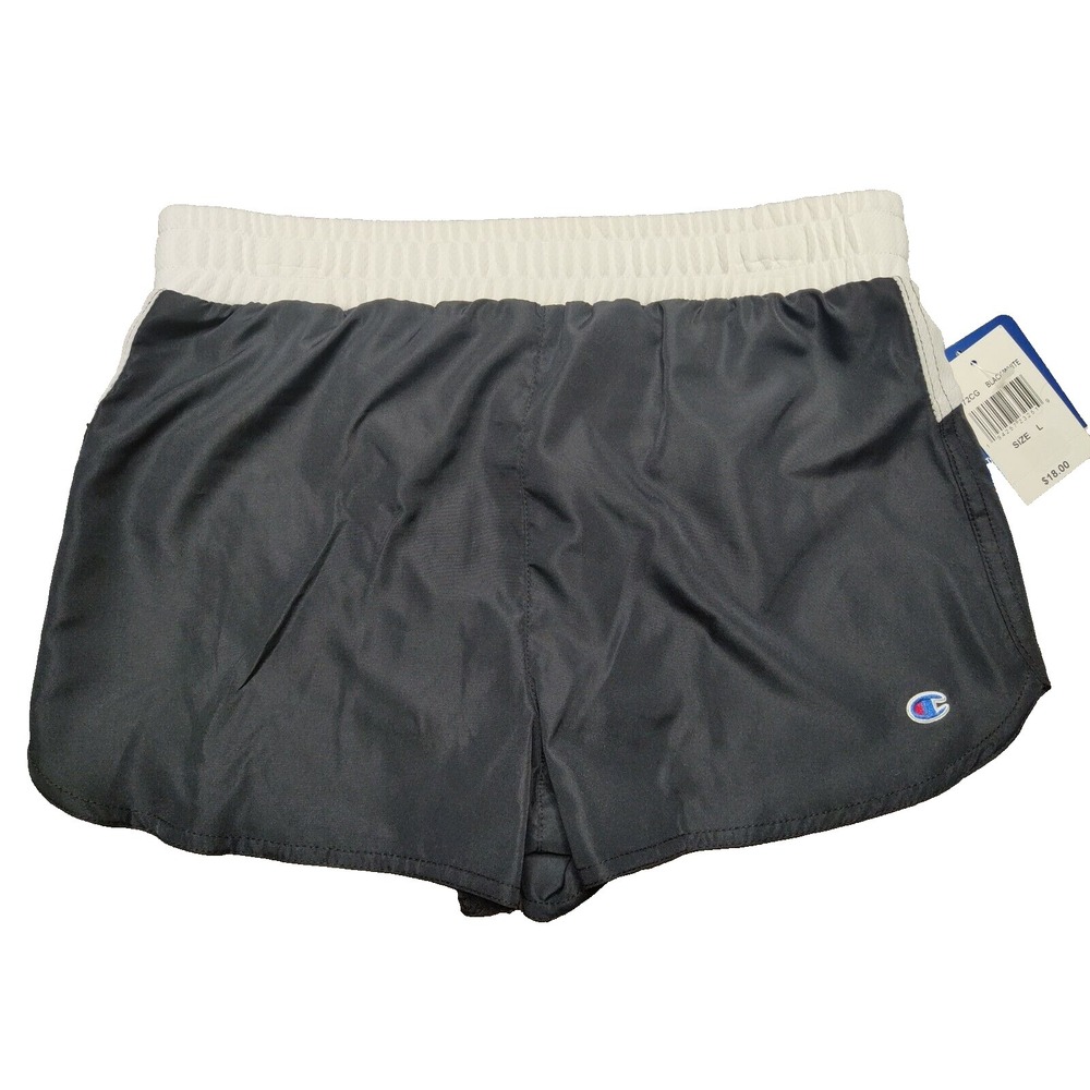 Champion Girls Youth Large Black White‎ Colorblock Activewear Lined Shorts NEW